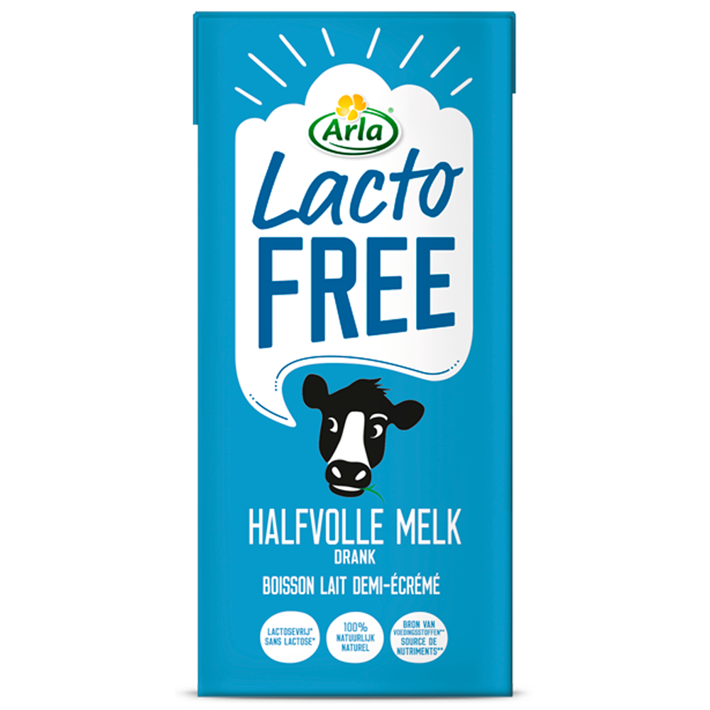 Arla lactofree® Lactosevrije halfvolle melkdrank UHT 1L